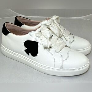 Kate Spade Fez Leather Sneaker Optic White/Black Size 6